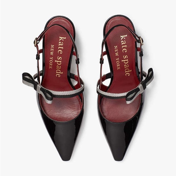 Kate Spade New York Maritza Pointed Slingback Patent Leather Pumps, Size 9.5B - Picture 2 of 11